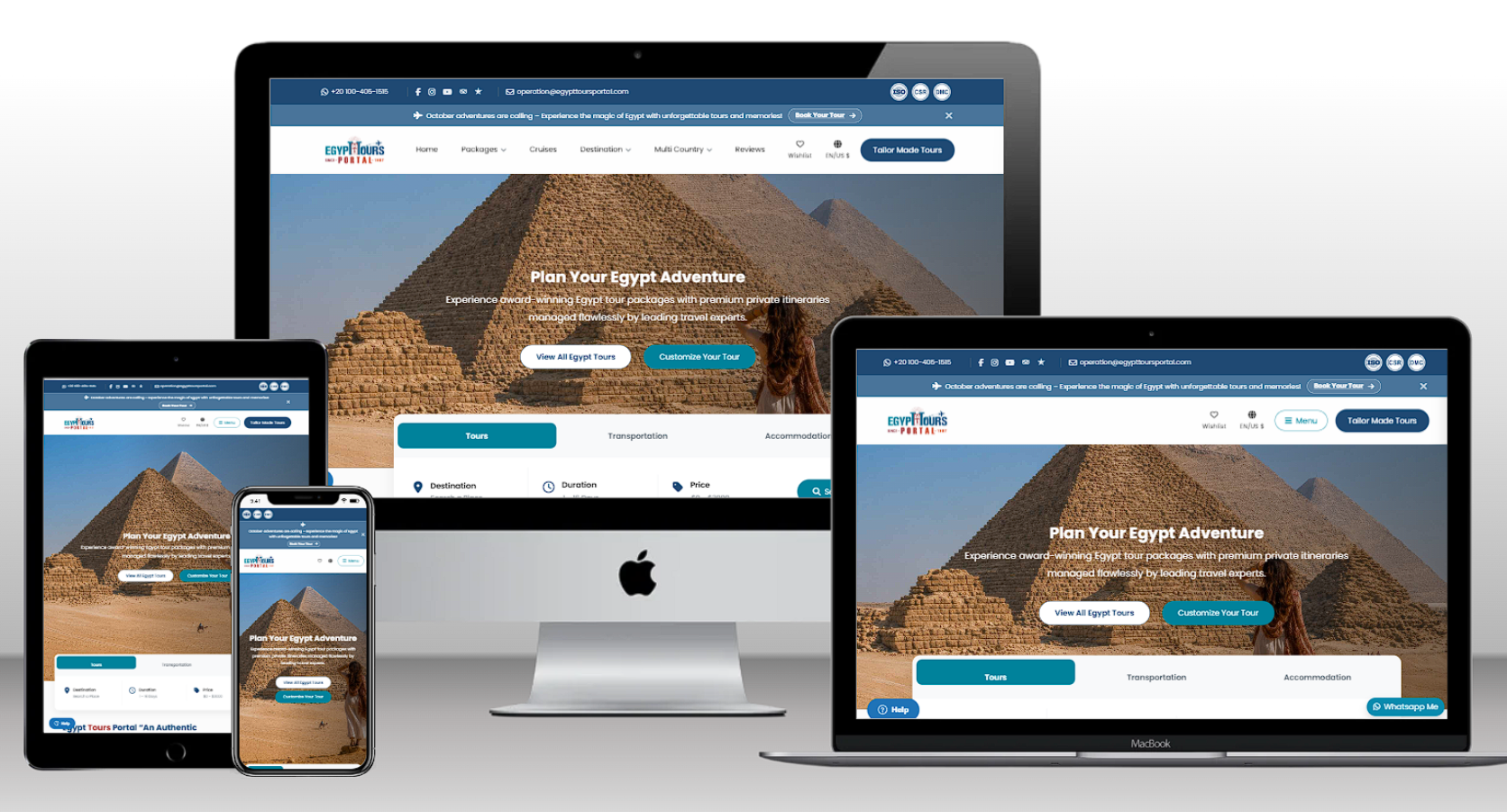 Egypt Tours Portal website design